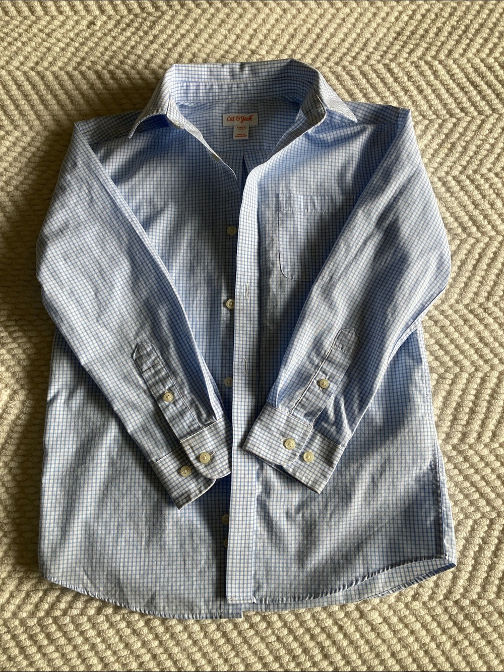 Boy’s Cat & Jack Light Blue Check Dress Shirt